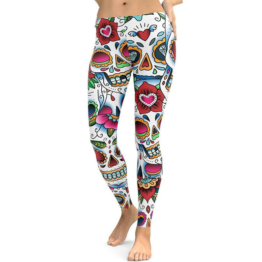 Leggings Deportivos Calavera para Yoga y Fitness Mujer - Image 2