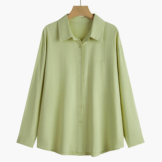 Blusa Blanca Clásica de Manga Larga para Mujer - Primavera - Image 2