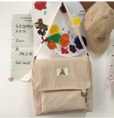 Bolsa Bandolera Retro de Pana Coreana - Estilo Literary Ins - Image 2