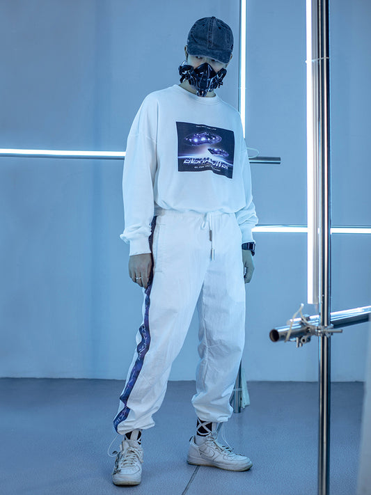 Pantalones Deportivos Reflectantes con Cordón - Diseño Suelto y Moderno - Image 2