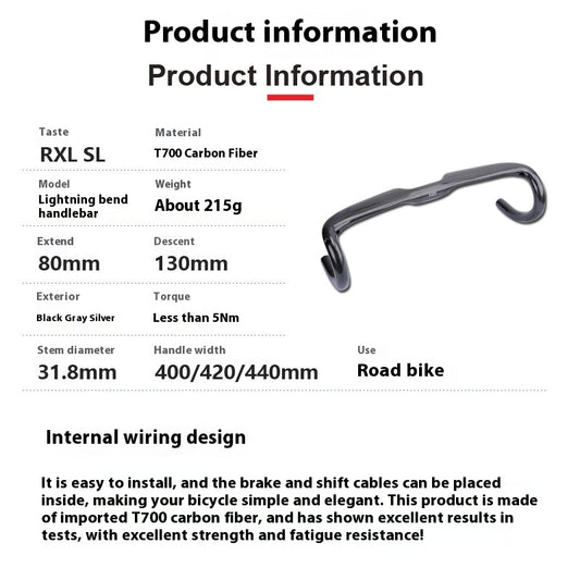 Manillar de Carbono Ultraligero para Bicicleta de Ruta - Accesorios Premium - Image 2