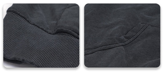 Sudadera Vintage Negra Oversize con Detalles Desgastados - Image 2