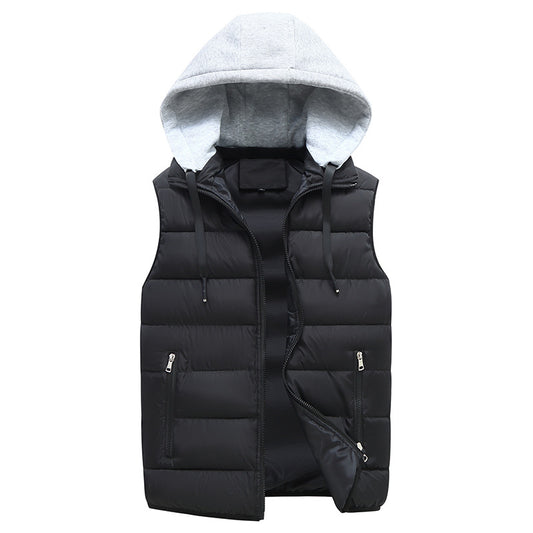Chaleco Abrigo Invierno Hombre Corte Amplio con Capucha - Image 2
