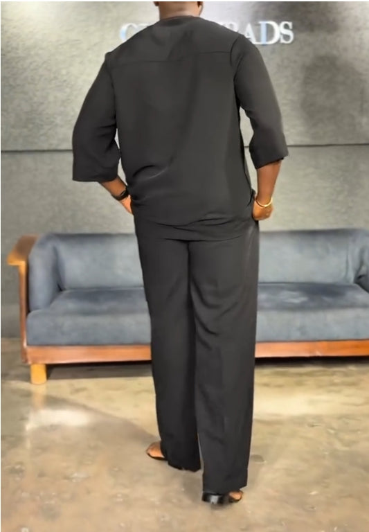 Conjunto de Dos Piezas: Camisa Casual y Pantalón de Cintura Alta - Image 2