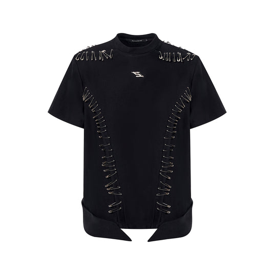 Camiseta Infantil Manga Corta con Hombros Acolchados y Detalles de Costura - Image 2