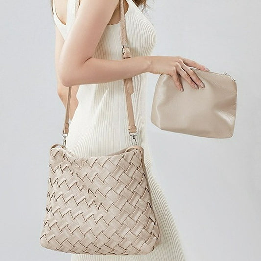 Bolso de Cuero Plisado con Gran Capacidad - Bolsa de Hombro Portátil y Elegante - Image 2