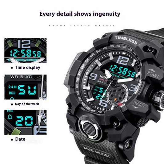 Reloj Deportivo Electrónico Impermeable Pantalla Dual Grande para Hombre - Image 2