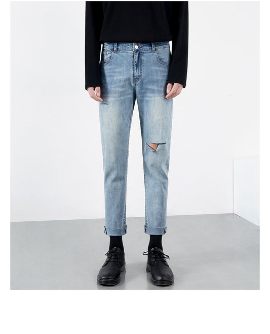 Pantalones Vaqueros Rotos para Hombre Ligeros de Verano - Image 2