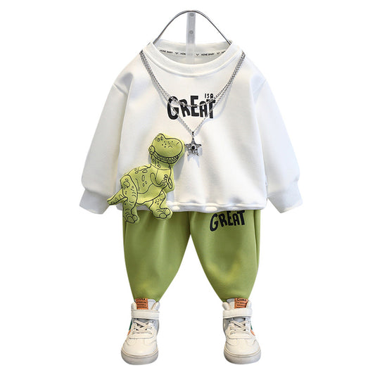 Conjunto de Suéter Infantil con Dinosaurio 3D de Dos Piezas - Image 2