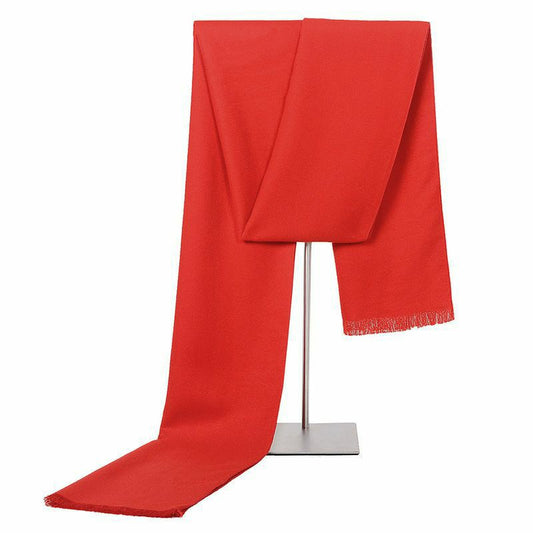 Bufanda Cálida de Color Rojo Escarlata para Mujer - Image 2