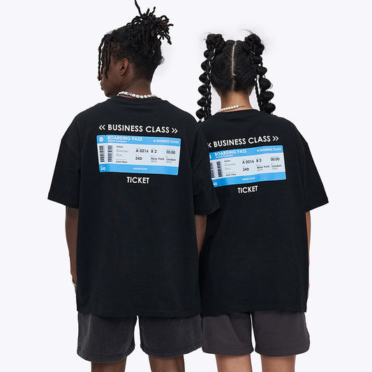 Camiseta Estampada Diseño Boleto Aéreo para Hombre - Image 2