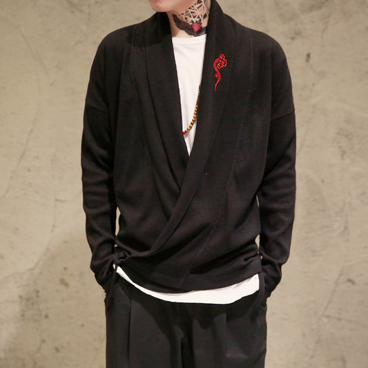 Cardigan Tejido Bordado Hanfu Étnico Holgado - Image 2