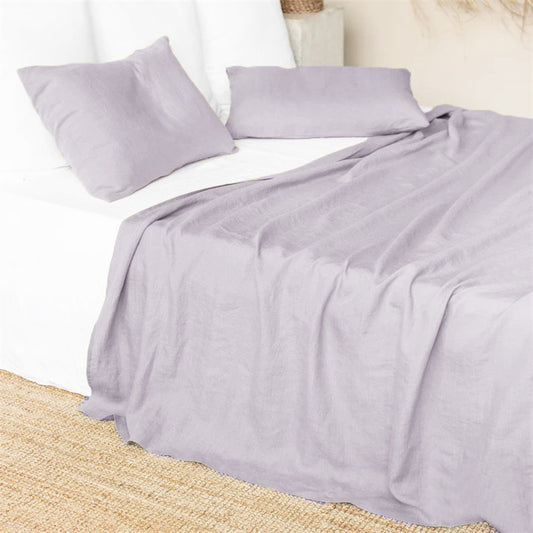 Sábanas de Lino Estilo Nórdico en Colores Sólidos para Cama Individual y Doble - Image 2