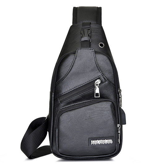 Bolsa Cruzada Casual para Hombre con Diseño Asimétrico - Image 2