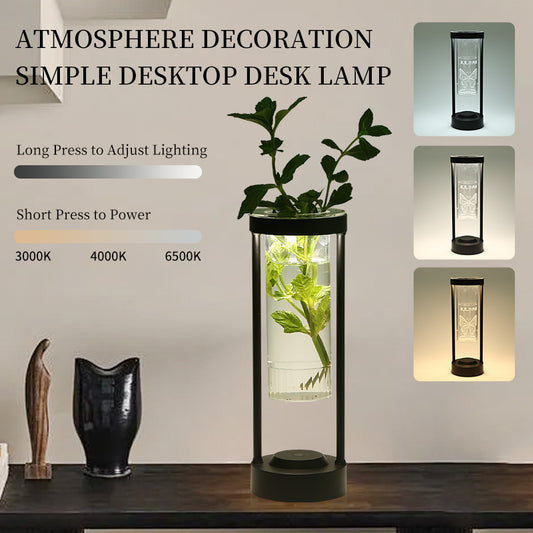 Lámpara de Mesa de Aluminio Transparente con Luz Ambiental - Image 2