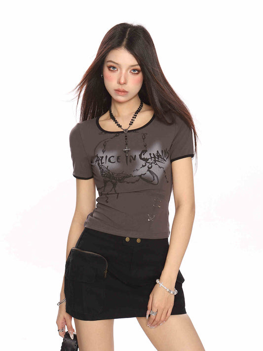 Playera Mariposa Graffiti Luminoso - Diseño Urbano Manga Corta - Image 2