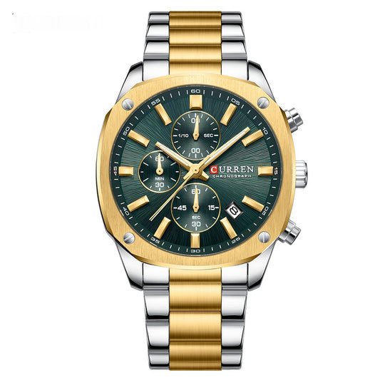 Reloj Empresarial Impermeable para Hombre con Seis Agujas y Calendario - Image 2