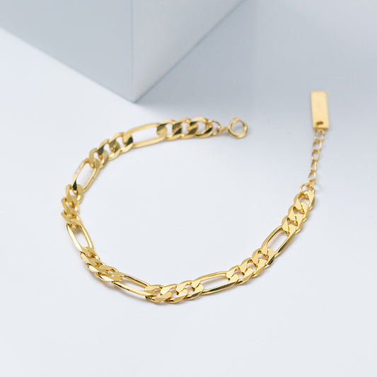 Pulsera de Plata Eslabones con Cierre de Seguridad S925 - Image 2