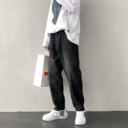 Pantalones Denim Sueltos Tendencia Pareja - Estilo Casual Urbano - Image 2
