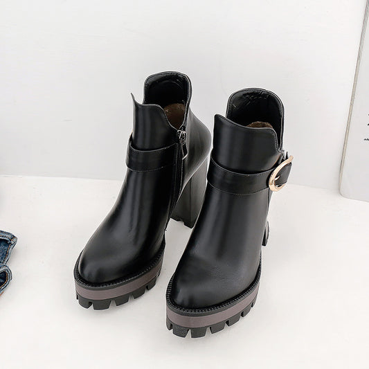 Botas Cortas Impermeables con Plataforma y Tacón Alto para Mujer - Image 2