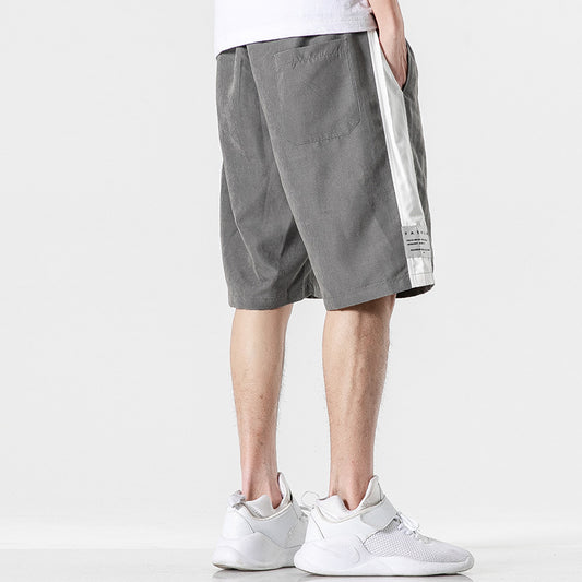 Pantalones Deportivos Sueltos Coreanos Versátiles - Corte Cinco Puntos - Image 2