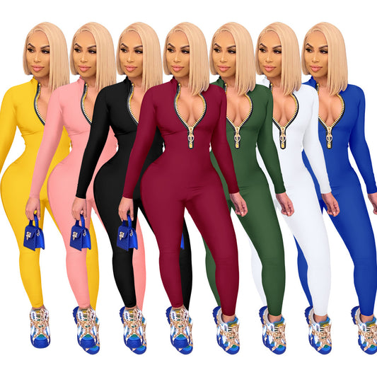 Jumpsuit Elegante de Mujer con Cierre de Cremallera - Diseño Versátil - Image 2
