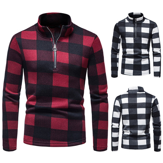 Suéter Camiseta Cuello Alto con Cierre de Cremallera para Hombre - Image 2