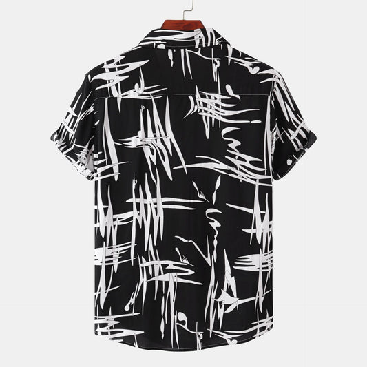 Camisas Casuales de Manga Corta con Rayas para Hombre - Image 2