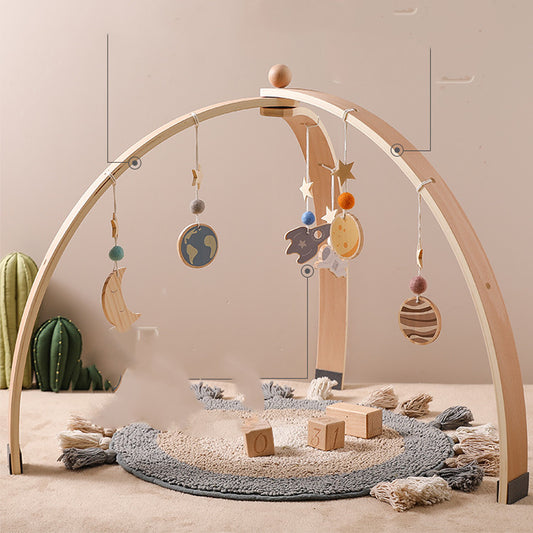 Arco de Juegos Triangular de Madera para Bebés - Gimnasio Fitness Infantil - Image 2