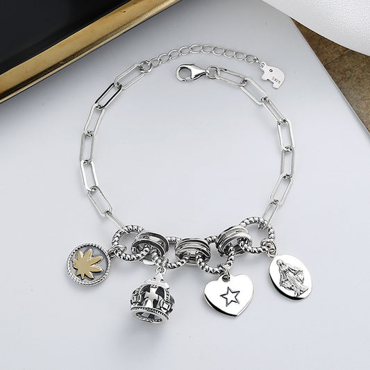 Pulsera de Plata Esterlina Estilo Industrial Pesado Ajustable - Image 2