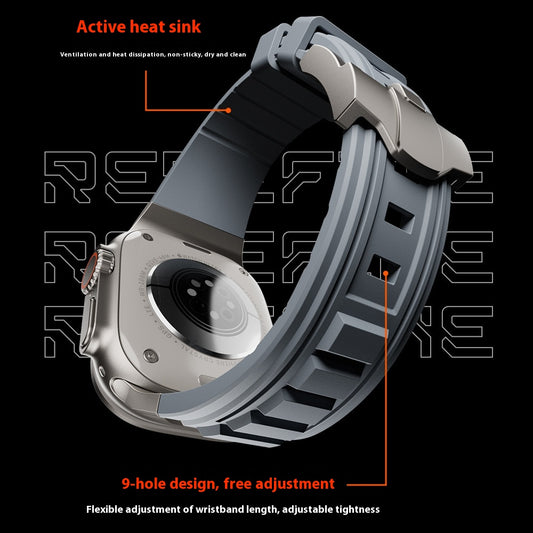 Correa Elástica de Silicona con Hebilla Metálica Plegable para iWatch 1-9 - Image 2