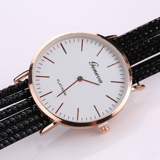 Reloj Elegante Geneva Flores para Mujer - Pulsera Cuarzo Diamantes Cristal - Image 2