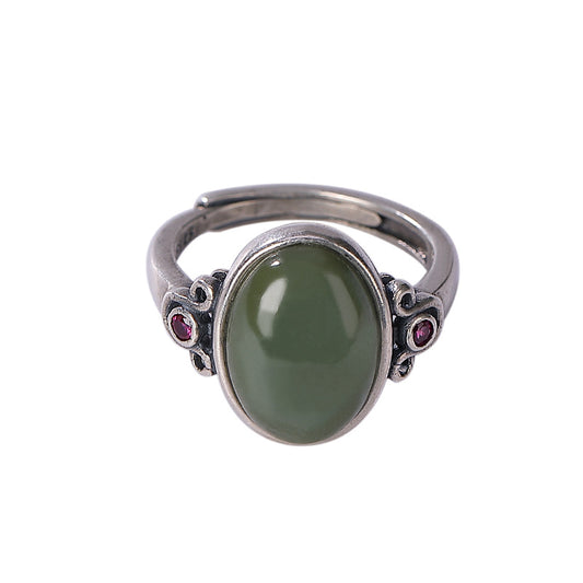 Anillo de Plata Esterlina con Zafiro Hetian para Mujer - Image 2