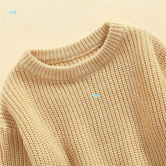 Suéter Casual de Cuello Redondo para Niñas - Colores Sólidos - Image 2