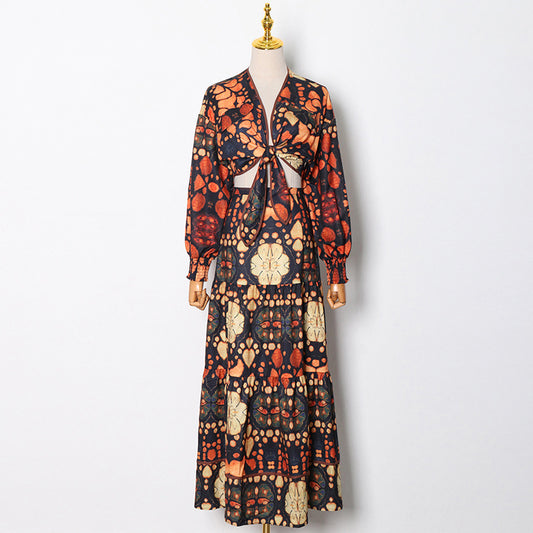 Traje Estampado Resort Vintage para Playa - Image 2