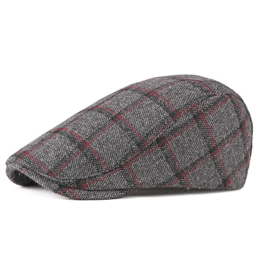 Boina Escocesa Retro Británica de Lana para Hombre - Diseño Cuadriculado Casual - Image 2