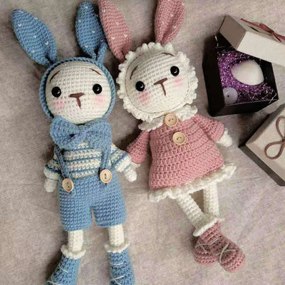 Kit Completo Muñeca Conejo Amigurumi - Lana y Accesorios para Crochet