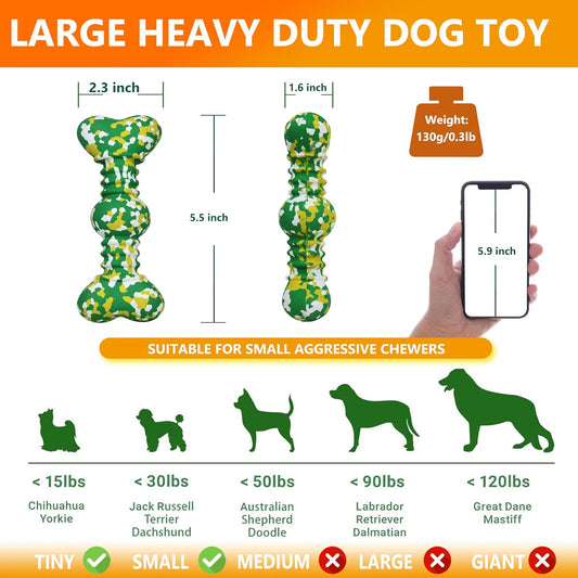Juguete Masticable para Perros Grandes Resistente - Hueso de Goma Natural Indestructible - Image 2
