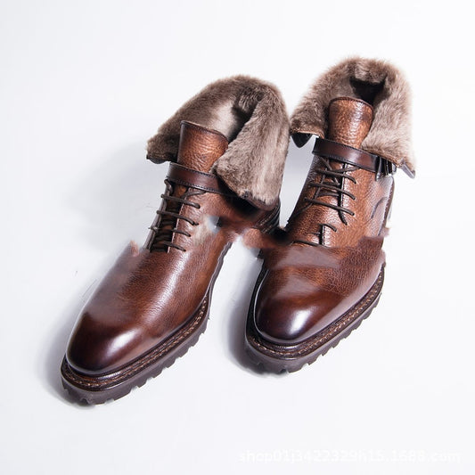 Botas Británicas de Cuero Gamuza con Cordones - Tacón Robusto Estilo Clásico - Image 2