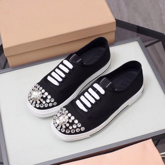 Tenis Blancos Casuales con Brillantes - Sneakers Bajos Modernos - Image 2