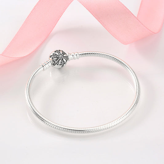 Pulsera de Plata Esterlina S925 con Cadena de Serpiente y Dijes Intercambiables - Image 2