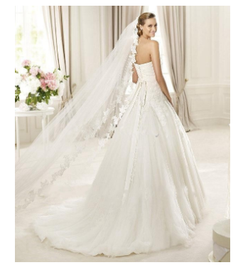 Velo de Novia Elegante de Una Capa - Image 2