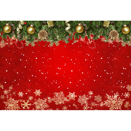 Fondo Navideño Rojo con Copos de Nieve para Fotografía y Video - Image 2