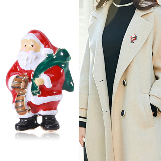 Broche Navideño Papá Noel con Esmalte Tridimensional y Efecto Goteo - Image 2