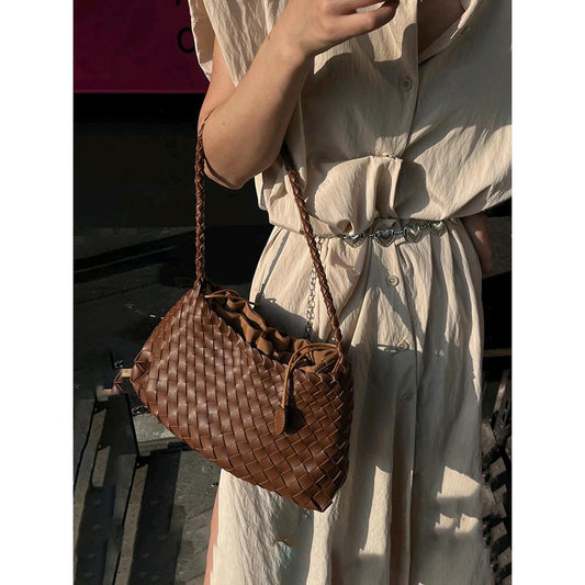 Bolso Tejido de Cuero Auténtico para Mujer - Bandolera Minimalista - Image 2