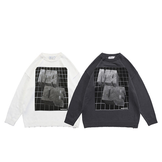 Suéter Holgado Unisex con Letras en Relieve Jacquard - Image 2