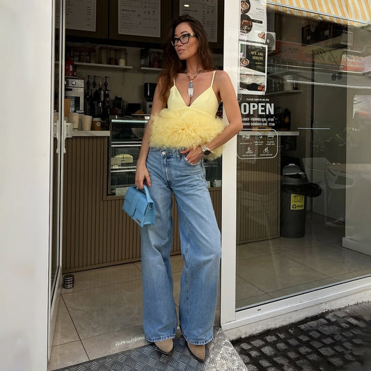 Tirantes Patchwork de Malla con Escote en V para Mujer - Image 2