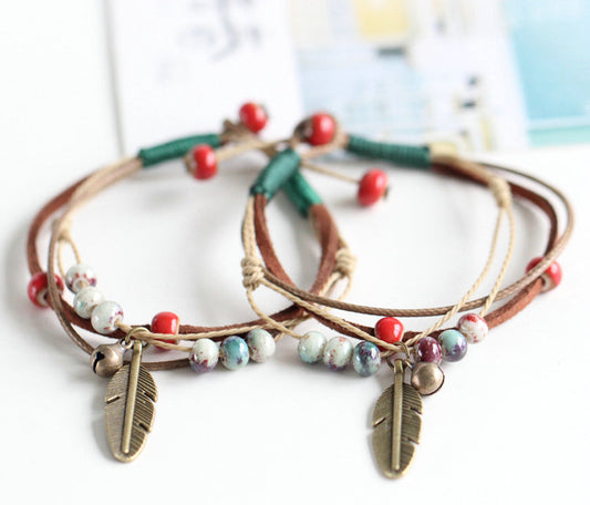 Pulsera de cerámica tejida artesanal - Image 2