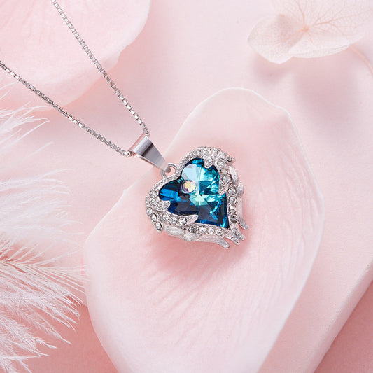 Collar Alas de Ángel con Cristal Corazón Oceánico - Image 2