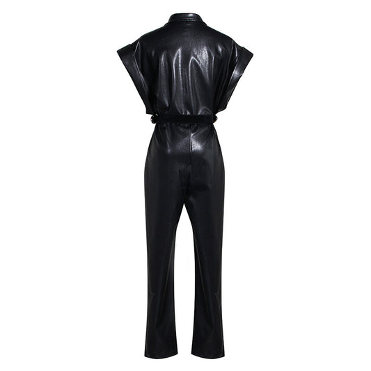 Jumpsuit de PU con Cintura Ajustada - Image 2
